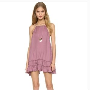 Free People Dusty Pink Ruffle Mini Dress